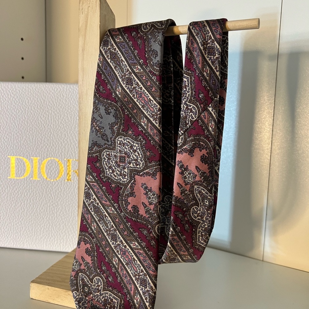 Dior Red silk tie - Picture 2 of 4